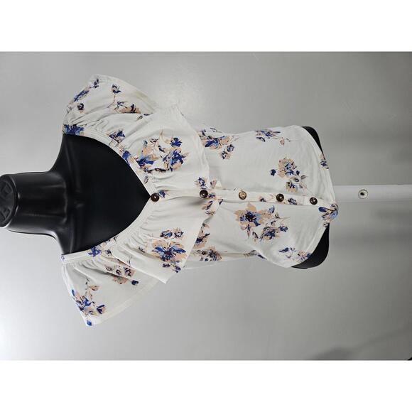 Floral Ruffle Button-Front Top - Picture 1 of 11